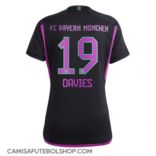 Camisa de time de futebol Bayern Munich Alphonso Davies #19 Replicas 2º Equipamento Feminina 2023-24 Manga Curta